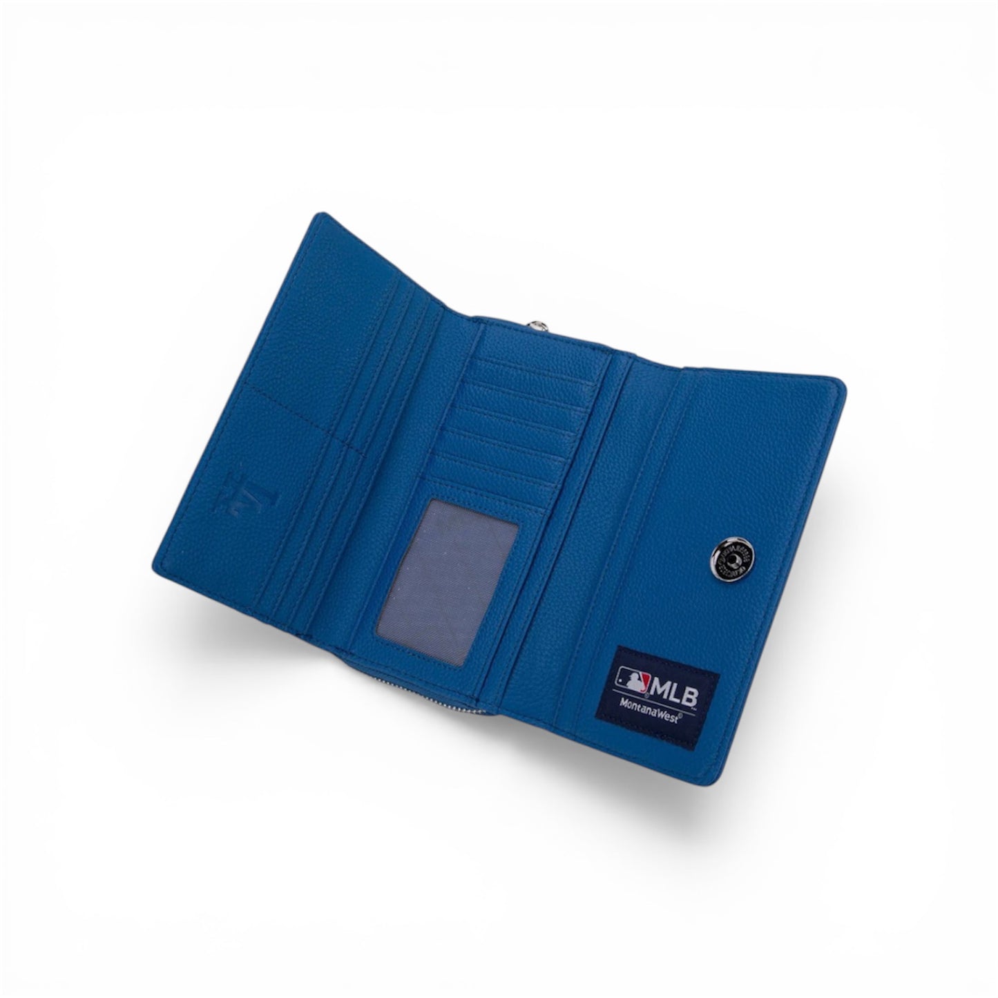 LA Dodgers Baseball Stitch Wallet – Zip Around Wristlet Fan Wallet