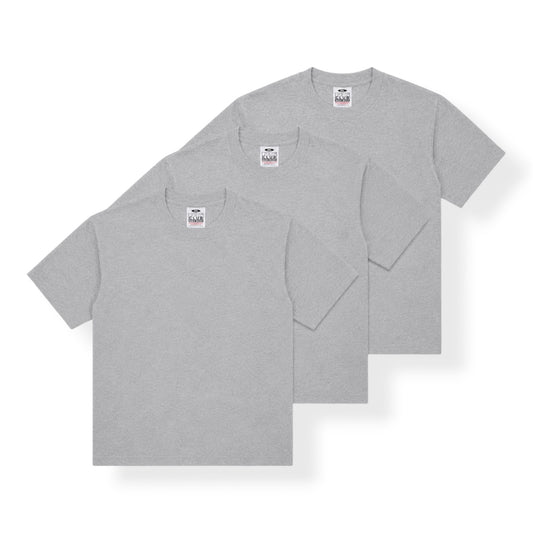 Pro Club - 3pk Men Heather Gray Heavyweight Short Sleeve