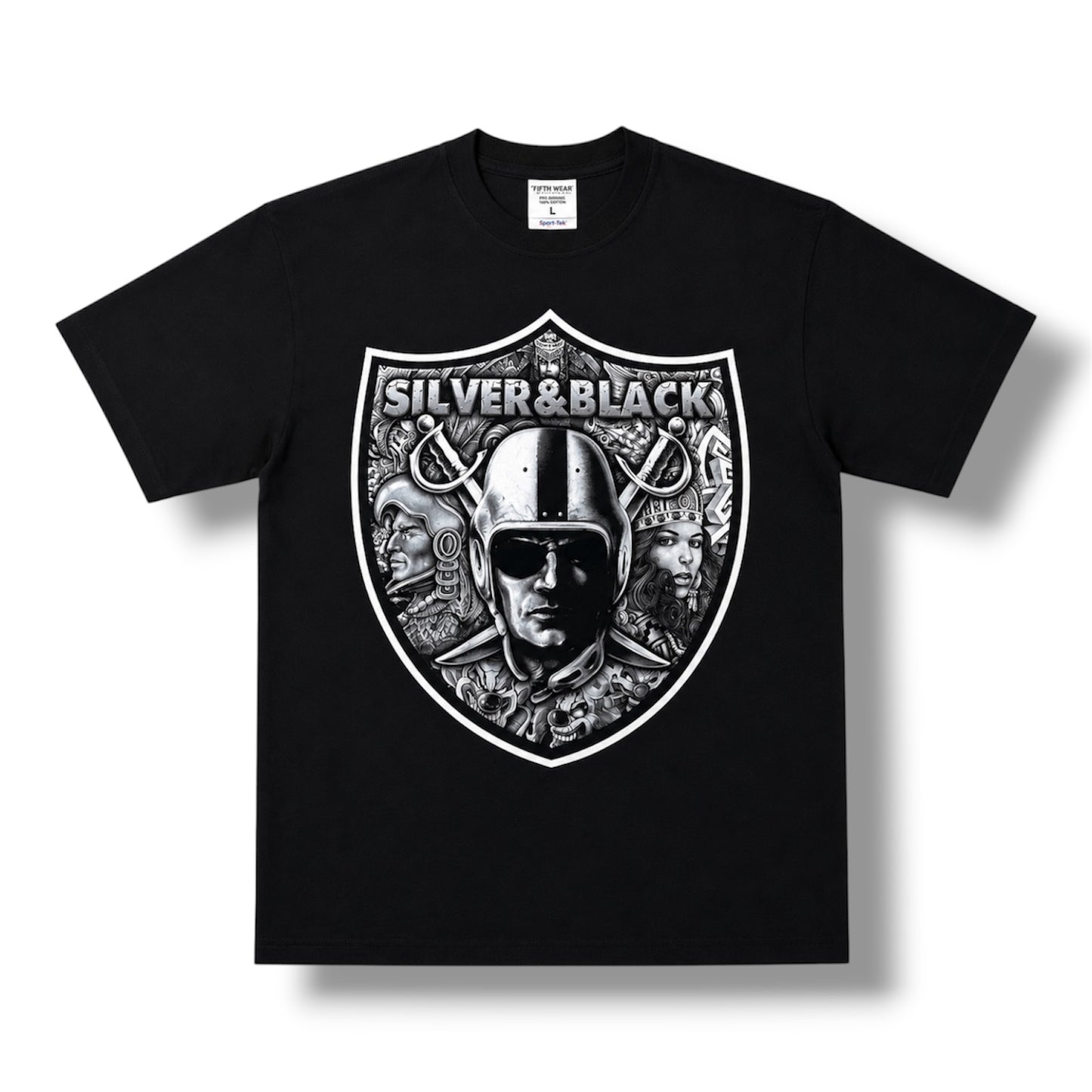 Adult Graphic T-Shirt - Silver & Black