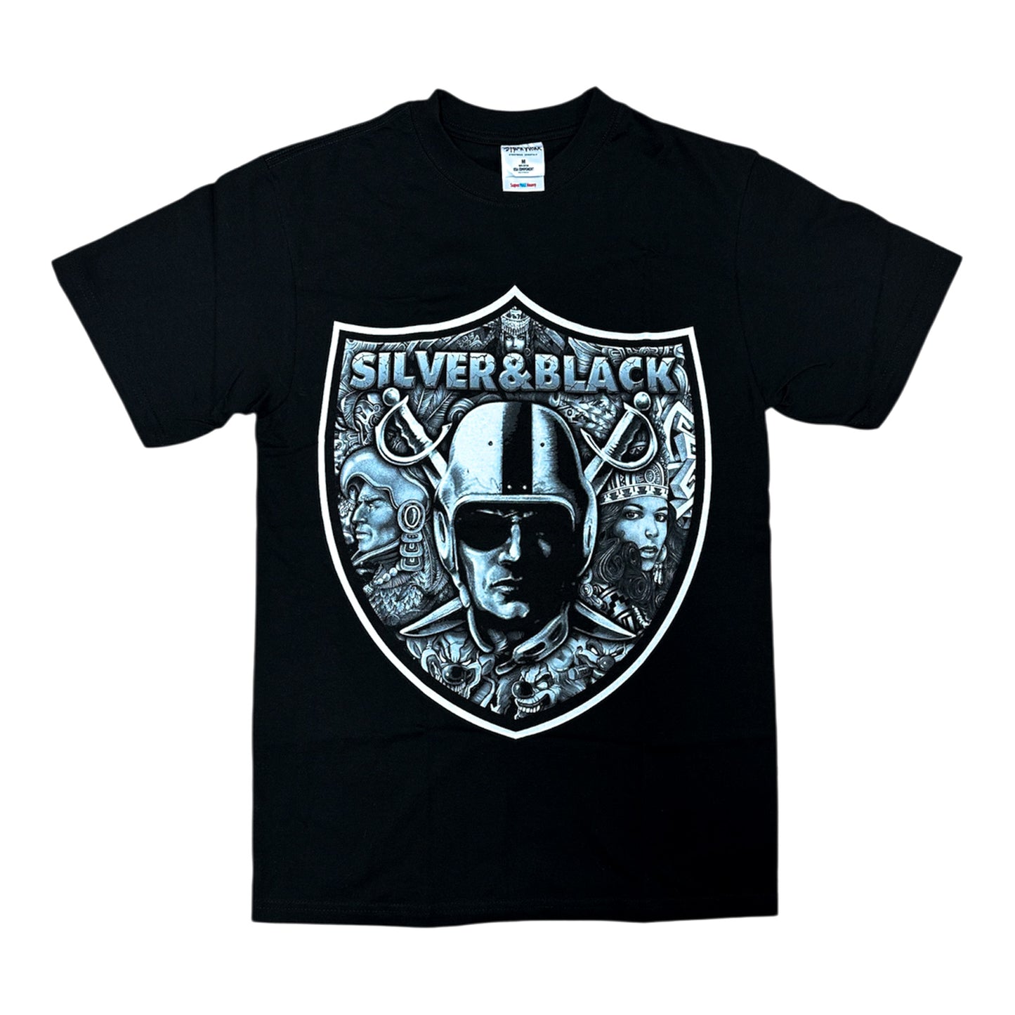 Adult Graphic T-Shirt - Silver & Black