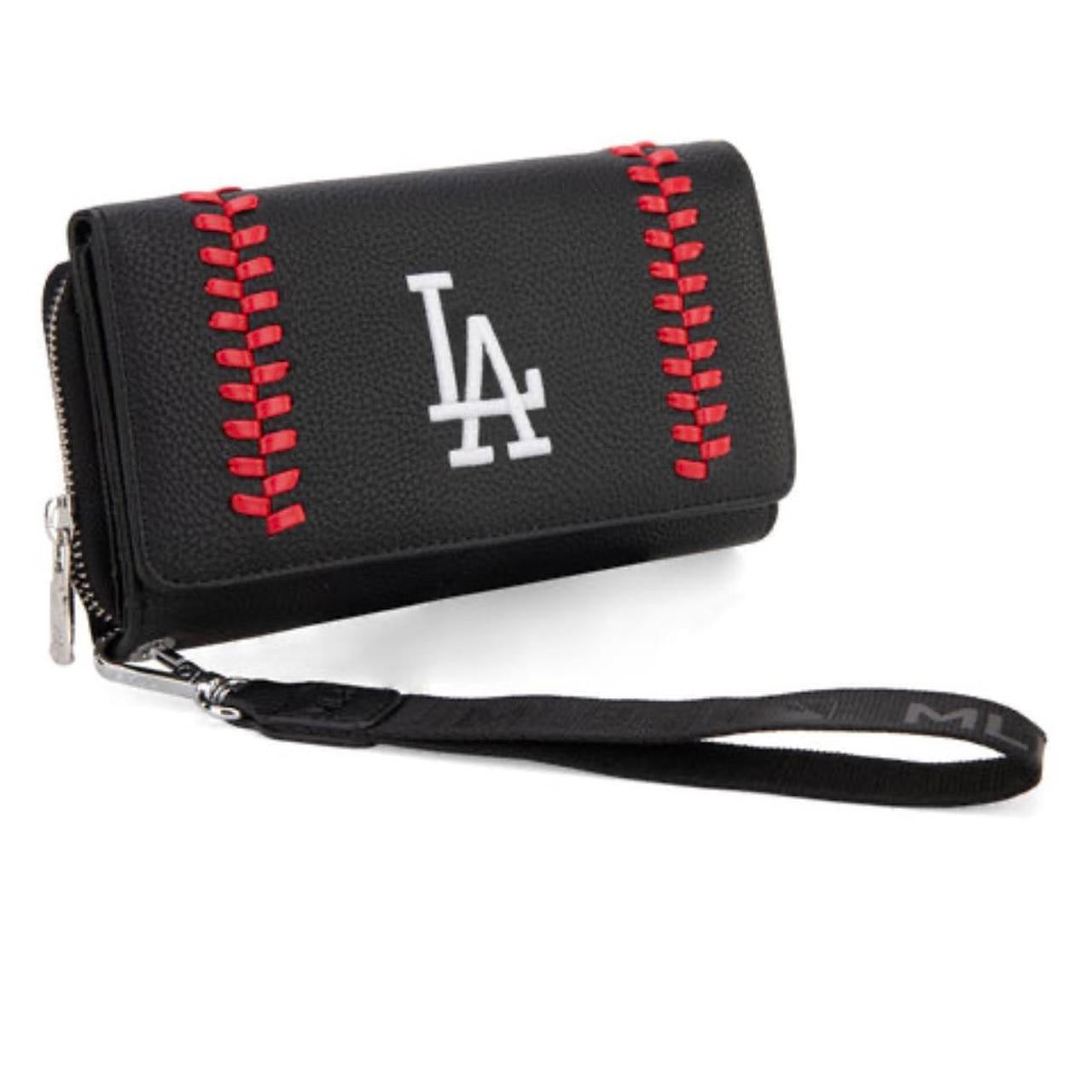LA Dodgers Baseball Stitch Wallet – Zip Around Wristlet Fan Wallet